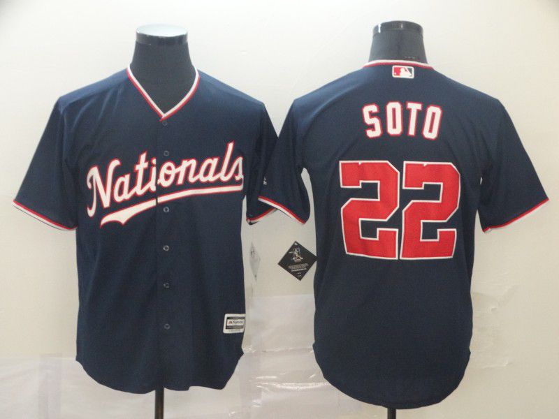 Men Washington Nationals #22 Soto Blue Game MLB Jerseys1->washington nationals->MLB Jersey